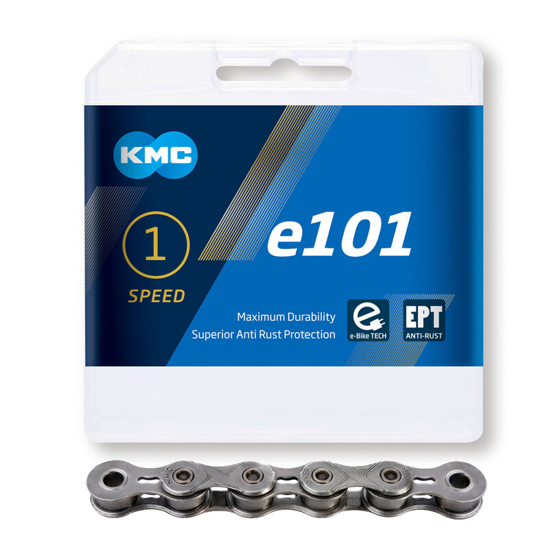 Ketju 1 V 1/2 x 1/8″ 112L KMC E101 EPT E-bike Wide hopea 1 Ketju 1 V 1/2 x 1/8″ 112L KMC E101 EPT E-bike Wide hopea